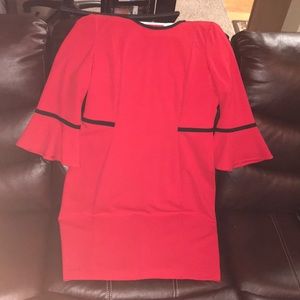 red Calvin Klein dress